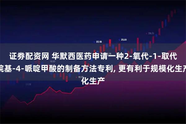 证劵配资网 华默西医药申请一种2-氧代-1-取代烷基-4-哌啶甲酸的制备方法专利, 更有利于规模化生产