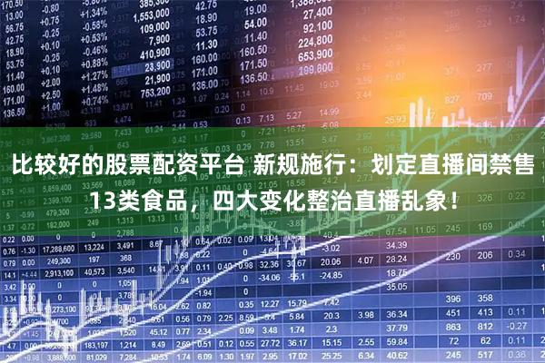 比较好的股票配资平台 新规施行：划定直播间禁售13类食品，四大变化整治直播乱象！